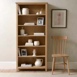 Inglesham Whitewash Oak Large Bookcase - The Cotswold Company