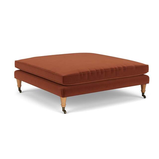 Foot Stool - Brick - Matt Velvet - Taylor Small - The Cotswold Company - image 1