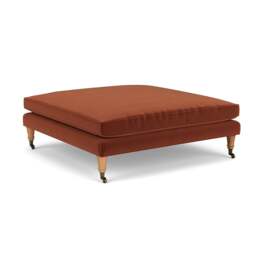 Foot Stool - Brick - Matt Velvet - Taylor Small - The Cotswold Company - thumbnail 1