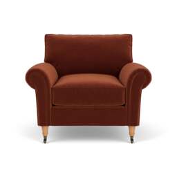 Armchair - Brick - Matt Velvet - Osbourne - The Cotswold Company - thumbnail 2