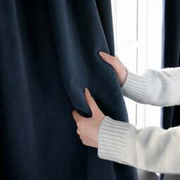 Curtain Pair 135x137cm - Lodgemore Velvet Night Sky - The Cotswold Company - thumbnail 3