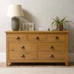 Oakland Rustic Oak 7 Drawer Chest - The Cotswold Company - thumbnail 1