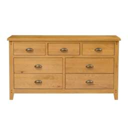 Oakland Rustic Oak 7 Drawer Chest - The Cotswold Company - thumbnail 2