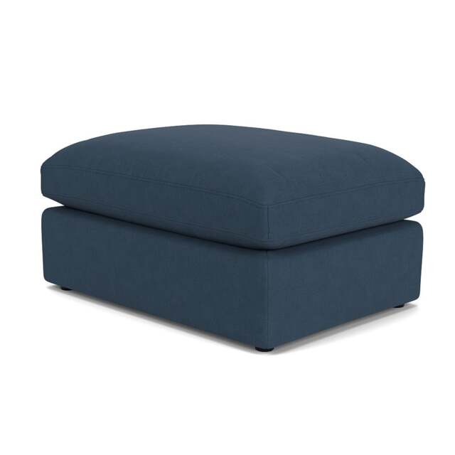 Foot Stool - Indigo - House Linen Mix - Clarke Large - The Cotswold Company - image 1