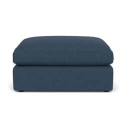 Foot Stool - Indigo - House Linen Mix - Clarke Large - The Cotswold Company - thumbnail 2