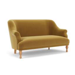 2 Seater Sofa - Mustard - Matt Velvet - Everett - The Cotswold Company - thumbnail 1