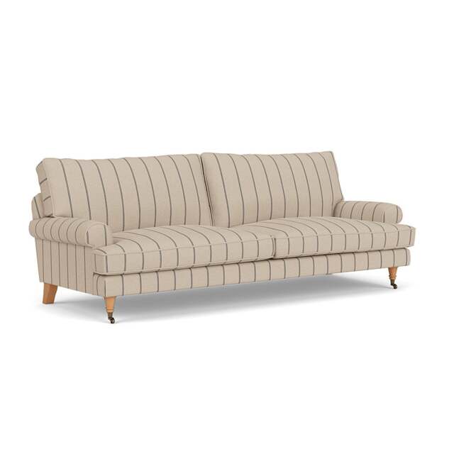 4 Seater Sofa - Charcoal - Compton Stripe - Stewart - The Cotswold Company - image 1