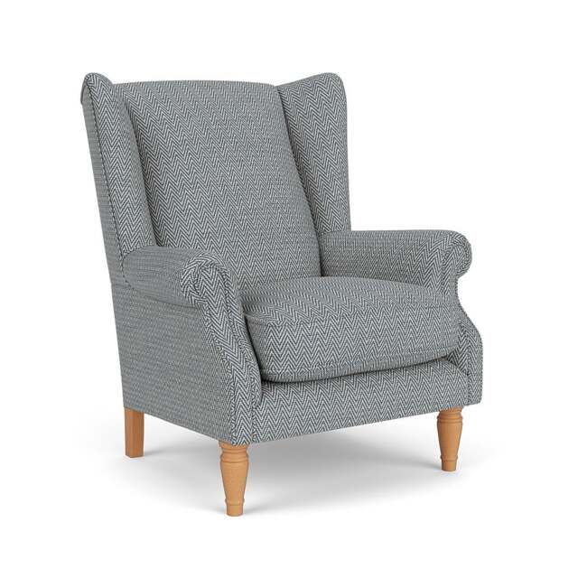 Armchair - Navy - Herringbone Weave - Alice - The Cotswold Company - image 1
