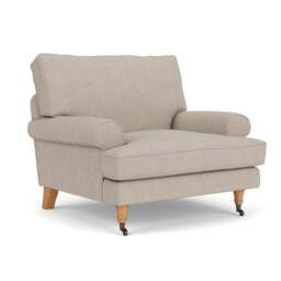 Armchair - Natural - Luxury Italian Linen - Stewart - The Cotswold Company - thumbnail 1