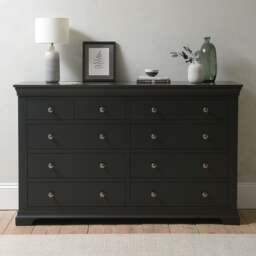 Chantilly Dusky Black 10 Drawer Chest - The Cotswold Company