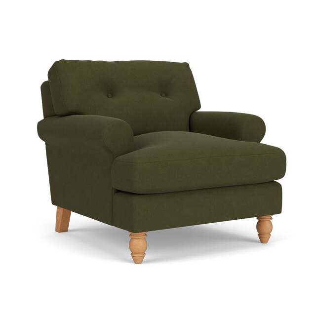 Armchair - Forest Green - House Linen Mix - Talbot - The Cotswold Company - image 1