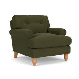 Armchair - Forest Green - House Linen Mix - Talbot - The Cotswold Company - thumbnail 1