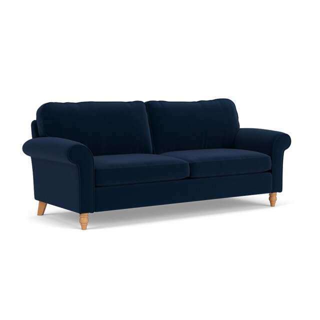 4 Seater Sofa - Deep Blue - Matt Velvet - Hurley - The Cotswold Company - image 1