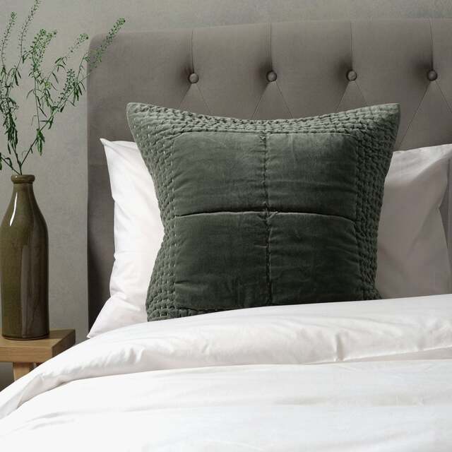 Luxury Cotton Velvet Fern Green Cushion 50x50cm - Home Accessories - The Cotswold Company - image 1