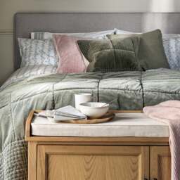 Luxury Cotton Velvet Fern Green Cushion 50x50cm - Home Accessories - The Cotswold Company - thumbnail 4
