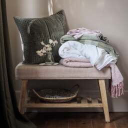 Luxury Cotton Velvet Fern Green Cushion 50x50cm - Home Accessories - The Cotswold Company - thumbnail 3