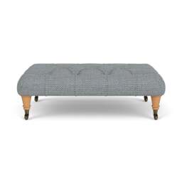Foot Stool - Navy - Herringbone Weave - Amelia Small - The Cotswold Company - thumbnail 2