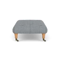 Foot Stool - Navy - Herringbone Weave - Amelia Small - The Cotswold Company - thumbnail 3