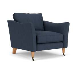 Armchair - Indigo - Luxury Italian Linen - Robinson - The Cotswold Company - thumbnail 1