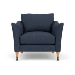 Armchair - Indigo - Luxury Italian Linen - Robinson - The Cotswold Company - thumbnail 2