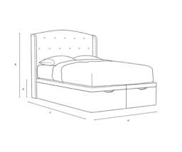 Gilmore Double Ottoman Storage Bed - Dove Grey - House Linen Mix - The Cotswold Company - thumbnail 6