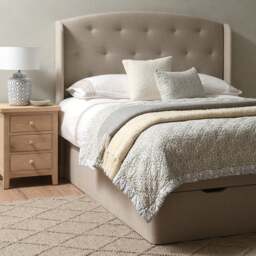 Gilmore Double Ottoman Storage Bed - Dove Grey - House Linen Mix - The Cotswold Company - thumbnail 4