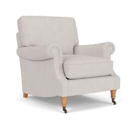 Armchair - Soft White - Luxury Italian Linen - Taylor High Back - The Cotswold Company