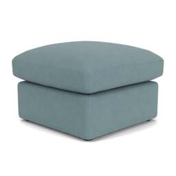 Foot Stool - Sky Blue - House Linen Mix - Clarke Small - The Cotswold Company
