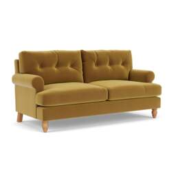 3 Seater Sofa - Mustard - Matt Velvet - Talbot - The Cotswold Company - thumbnail 1