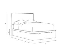 Double Ottoman Storage Bed - Natural - House Linen Mix - Ellis - The Cotswold Company - thumbnail 6