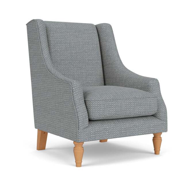 Armchair - Navy - Herringbone Weave - Annie - The Cotswold Company - image 1