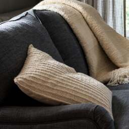 Bowen Hand Woven Natural Stripe Cushion 45x45cm - Home Accessories - The Cotswold Company - thumbnail 3