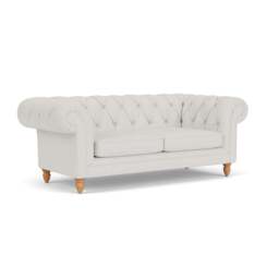 Large 2 Seater Sofa - Grey - Broadway Stripe - Harris Chesterfield - The Cotswold Company - thumbnail 1