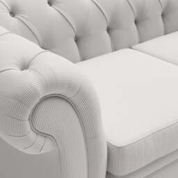 Large 2 Seater Sofa - Grey - Broadway Stripe - Harris Chesterfield - The Cotswold Company - thumbnail 5