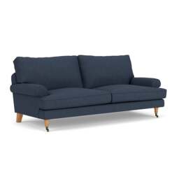3 Seater Sofa - Indigo - Luxury Italian Linen - Stewart - The Cotswold Company - thumbnail 1