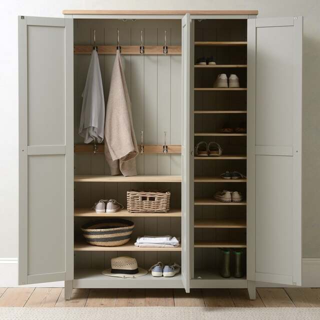 3 Door Hallway Cupboard - Chester Dove Grey - The Cotswold Company - image 1