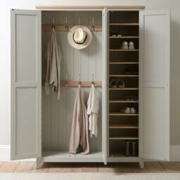 3 Door Hallway Cupboard - Chester Dove Grey - The Cotswold Company - thumbnail 2
