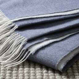 Throw With Cashmere - Sky Blue - Home Accessories - The Cotswold Company