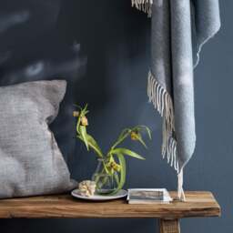 Throw With Cashmere - Sky Blue - Home Accessories - The Cotswold Company - thumbnail 3