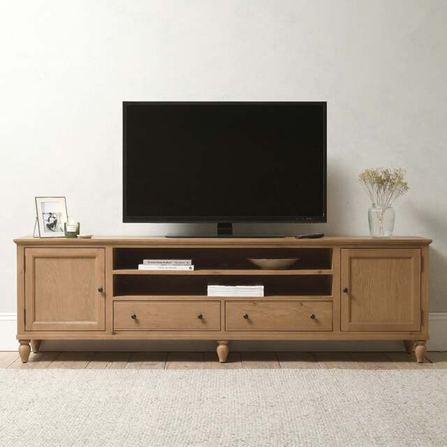 Elkstone Mellow Oak XXL TV Stand up to 90 - The Cotswold Company - image 1
