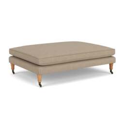 Foot Stool - Natural - House Linen Mix - Taylor - The Cotswold Company
