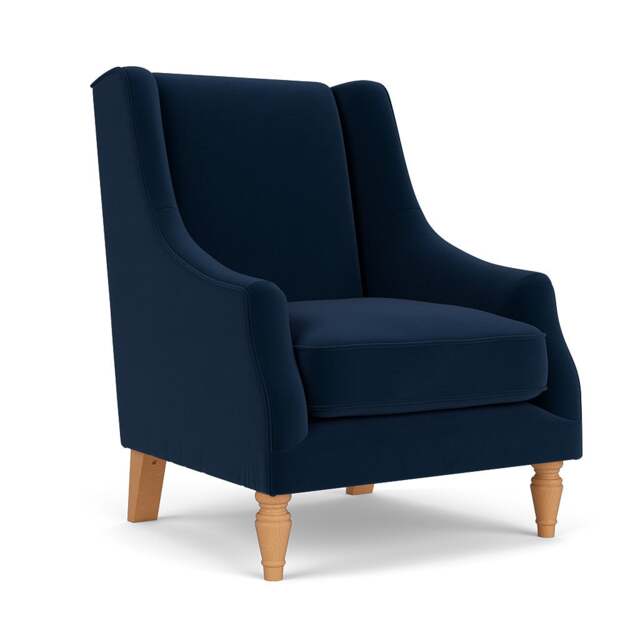 Armchair - Deep blue - Matt Velvet - Annie - The Cotswold Company - image 1