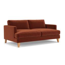 3 Seater Sofa - Brick - Matt Velvet - Jackson - The Cotswold Company - thumbnail 1