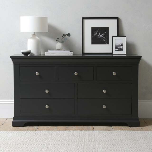 7 Drawer Wide Chest - Chantilly Dusky Black - The Cotswold Company - image 1