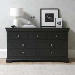 7 Drawer Wide Chest - Chantilly Dusky Black - The Cotswold Company