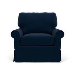 Armchair - Deep blue - Matt Velvet - Dawson - The Cotswold Company - thumbnail 2
