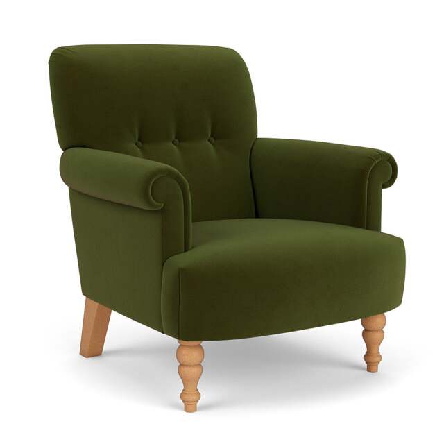 Armchair - Forest Green - Matt Velvet - Harriet - The Cotswold Company - image 1