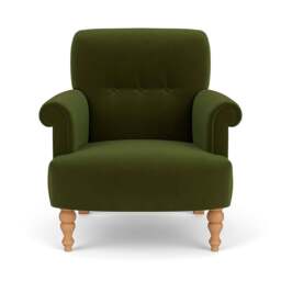 Armchair - Forest Green - Matt Velvet - Harriet - The Cotswold Company - thumbnail 2