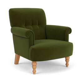 Armchair - Forest Green - Matt Velvet - Harriet - The Cotswold Company - thumbnail 1