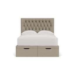 Calvert Double Ottoman Storage Bed - Dove Grey - House Linen Mix - The Cotswold Company - thumbnail 2